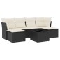 vidaXL Set de comedor de jardín 7 pzas y cojines ratán sintético negro vidaXL Set de comedor de jardín 7 pzas y cojines ratán sintético negro