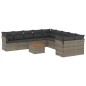 vidaXL Set de sofás de jardín 11 pzas y cojines ratán sintético gris vidaXL Set de sofás de jardín 11 pzas y cojines ratán sintético gris