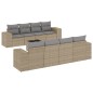 vidaXL Set de sofás de jardín 9 pzas con cojines ratán sintético beige vidaXL Set de sofás de jardín 9 pzas con cojines ratán sintético beige