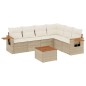vidaXL Set sofás de jardín 7 piezas y cojines ratán sintético beige vidaXL Set sofás de jardín 7 piezas y cojines ratán sintético beige