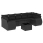 vidaXL Set de sofás de jardín 8 piezas y cojines ratán sintético negro vidaXL Set de sofás de jardín 8 piezas y cojines ratán sintético negro