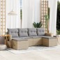 vidaXL Juego de sofás jardín con cojines 6 pzas ratán sintético beige vidaXL Juego de sofás jardín con cojines 6 pzas ratán sintético beige