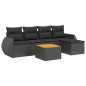 vidaXL Set de sofás de jardín 6 piezas y cojines ratán sintético negro vidaXL Set de sofás de jardín 6 piezas y cojines ratán sintético negro