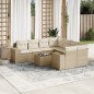 vidaXL Set de sofás de jardín 9 pzas con cojines ratán sintético beige vidaXL Set de sofás de jardín 9 pzas con cojines ratán sintético beige