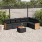 vidaXL Set de sofás de jardín 8 piezas y cojines ratán sintético negro vidaXL Set de sofás de jardín 8 piezas y cojines ratán sintético negro