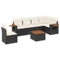 vidaXL Set de comedor de jardín 7 pzas y cojines ratán sintético negro vidaXL Set de comedor de jardín 7 pzas y cojines ratán sintético negro