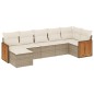 vidaXL Set sofás de jardín 7 piezas y cojines ratán sintético beige vidaXL Set sofás de jardín 7 piezas y cojines ratán sintético beige