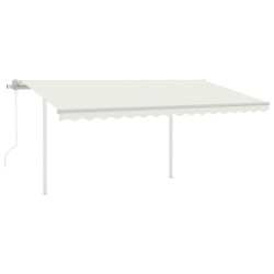 vidaXL Toldo automático con LED y sensor de viento crema 4x3,5 m