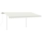 vidaXL Toldo automático con LED y sensor de viento crema 4x3,5 m vidaXL Toldo automático con LED y sensor de viento crema 4x3,5 m