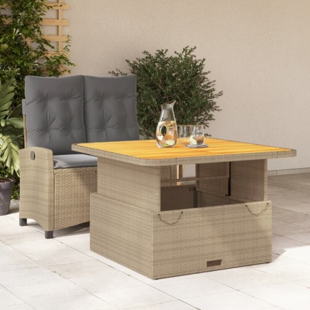 vidaXL Set comedor de jardín 2 pzas con cojines ratán sintético beige