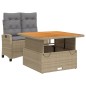 vidaXL Set comedor de jardín 2 pzas con cojines ratán sintético beige vidaXL Set comedor de jardín 2 pzas con cojines ratán sintético beige