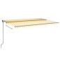 vidaXL Toldo retráctil manual con luz LED amarillo y blanco 500x300 cm vidaXL Toldo retráctil manual con luz LED amarillo y blanco 500x300 cm