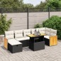 vidaXL Set de sofás de jardín 8 piezas y cojines ratán sintético negro vidaXL Set de sofás de jardín 8 piezas y cojines ratán sintético negro