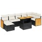 vidaXL Set de sofás de jardín 8 piezas y cojines ratán sintético negro vidaXL Set de sofás de jardín 8 piezas y cojines ratán sintético negro