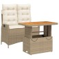 vidaXL Set comedor de jardín 2 pzas con cojines ratán sintético beige vidaXL Set comedor de jardín 2 pzas con cojines ratán sintético beige