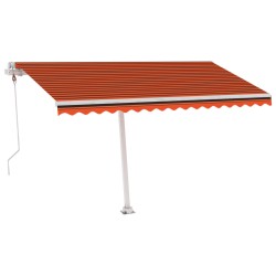 vidaXL Toldo automático LED sensor de viento naranja/marrón 400x300 cm