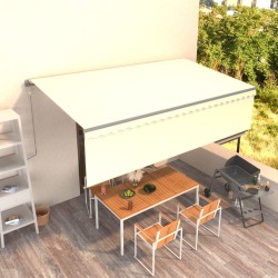 vidaXL Toldo retráctil automático con persiana crema 5x3 m