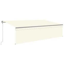 vidaXL Toldo retráctil automático con persiana crema 5x3 m