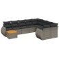 vidaXL Set de sofás de jardín 10 pzas con cojines ratán sintético gris vidaXL Set de sofás de jardín 10 pzas con cojines ratán sintético gris