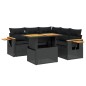 vidaXL Set de sofás de jardín 6 piezas y cojines ratán sintético negro vidaXL Set de sofás de jardín 6 piezas y cojines ratán sintético negro