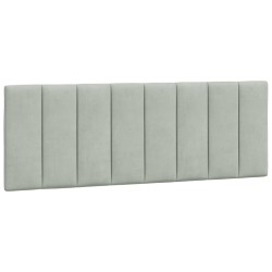 vidaXL Cabecero de cama acolchado terciopelo gris claro 140 cm