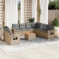 vidaXL Juego de sofás jardín con cojines beige 10 pzas ratán sintético vidaXL Juego de sofás jardín con cojines beige 10 pzas ratán sintético