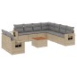 vidaXL Juego de sofás jardín con cojines beige 10 pzas ratán sintético vidaXL Juego de sofás jardín con cojines beige 10 pzas ratán sintético