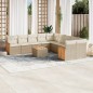 vidaXL Set de sofás de jardín 11pzas con cojines ratán sintético beige vidaXL Set de sofás de jardín 11pzas con cojines ratán sintético beige