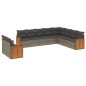 vidaXL Set de sofás de jardín 10 pzas con cojines ratán sintético gris vidaXL Set de sofás de jardín 10 pzas con cojines ratán sintético gris