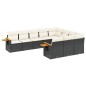 vidaXL Set de sofás de jardín 10 pzas cojines ratán sintético negro vidaXL Set de sofás de jardín 10 pzas cojines ratán sintético negro