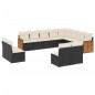 vidaXL Set de sofás de jardín y cojines 12 pzas ratán sintético negro vidaXL Set de sofás de jardín y cojines 12 pzas ratán sintético negro