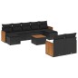vidaXL Set de sofás de jardín 10 pzas cojines ratán sintético negro vidaXL Set de sofás de jardín 10 pzas cojines ratán sintético negro