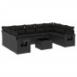 vidaXL Set de sofás de jardín 10 pzas cojines ratán sintético negro vidaXL Set de sofás de jardín 10 pzas cojines ratán sintético negro