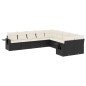 vidaXL Set de sofás de jardín 10 pzas cojines ratán sintético negro vidaXL Set de sofás de jardín 10 pzas cojines ratán sintético negro