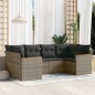 vidaXL Set de muebles de jardín 6 pzas y cojines ratán sintético gris vidaXL Set de muebles de jardín 6 pzas y cojines ratán sintético gris