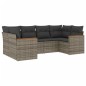 vidaXL Set de muebles de jardín 6 pzas y cojines ratán sintético gris vidaXL Set de muebles de jardín 6 pzas y cojines ratán sintético gris