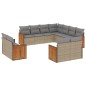 vidaXL Set de sofás de jardín 11pzas con cojines ratán sintético beige vidaXL Set de sofás de jardín 11pzas con cojines ratán sintético beige