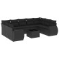 vidaXL Set de sofás de jardín 10 pzas cojines ratán sintético negro vidaXL Set de sofás de jardín 10 pzas cojines ratán sintético negro