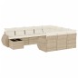 vidaXL Set de sofás de jardín 11pzas con cojines ratán sintético beige vidaXL Set de sofás de jardín 11pzas con cojines ratán sintético beige