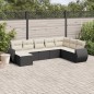vidaXL Set de sofás de jardín 8 piezas y cojines ratán sintético negro vidaXL Set de sofás de jardín 8 piezas y cojines ratán sintético negro