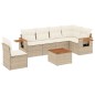 vidaXL Set sofás de jardín 7 piezas y cojines ratán sintético beige vidaXL Set sofás de jardín 7 piezas y cojines ratán sintético beige