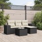 vidaXL Set de muebles de jardín 5 pzas y cojines ratán sintético negro vidaXL Set de muebles de jardín 5 pzas y cojines ratán sintético negro