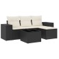 vidaXL Set de muebles de jardín 5 pzas y cojines ratán sintético negro vidaXL Set de muebles de jardín 5 pzas y cojines ratán sintético negro