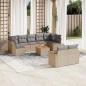 vidaXL Juego de sofás jardín con cojines beige 10 pzas ratán sintético vidaXL Juego de sofás jardín con cojines beige 10 pzas ratán sintético