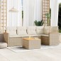 vidaXL Juego de sofás jardín con cojines 6 pzas ratán sintético beige vidaXL Juego de sofás jardín con cojines 6 pzas ratán sintético beige
