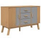 vidaXL Aparador OLDEN madera maciza pino gris y marrón 114x43x73,5 cm vidaXL Aparador OLDEN madera maciza pino gris y marrón 114x43x73,5 cm