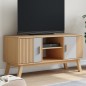 vidaXL Mueble de TV OLDEN madera maciza pino gris y marrón 114x43x57cm