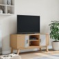 vidaXL Mueble de TV OLDEN madera maciza pino gris y marrón 114x43x57cm