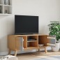 vidaXL Mueble de TV OLDEN madera maciza pino gris y marrón 114x43x57cm