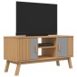 vidaXL Mueble de TV OLDEN madera maciza pino gris y marrón 114x43x57cm